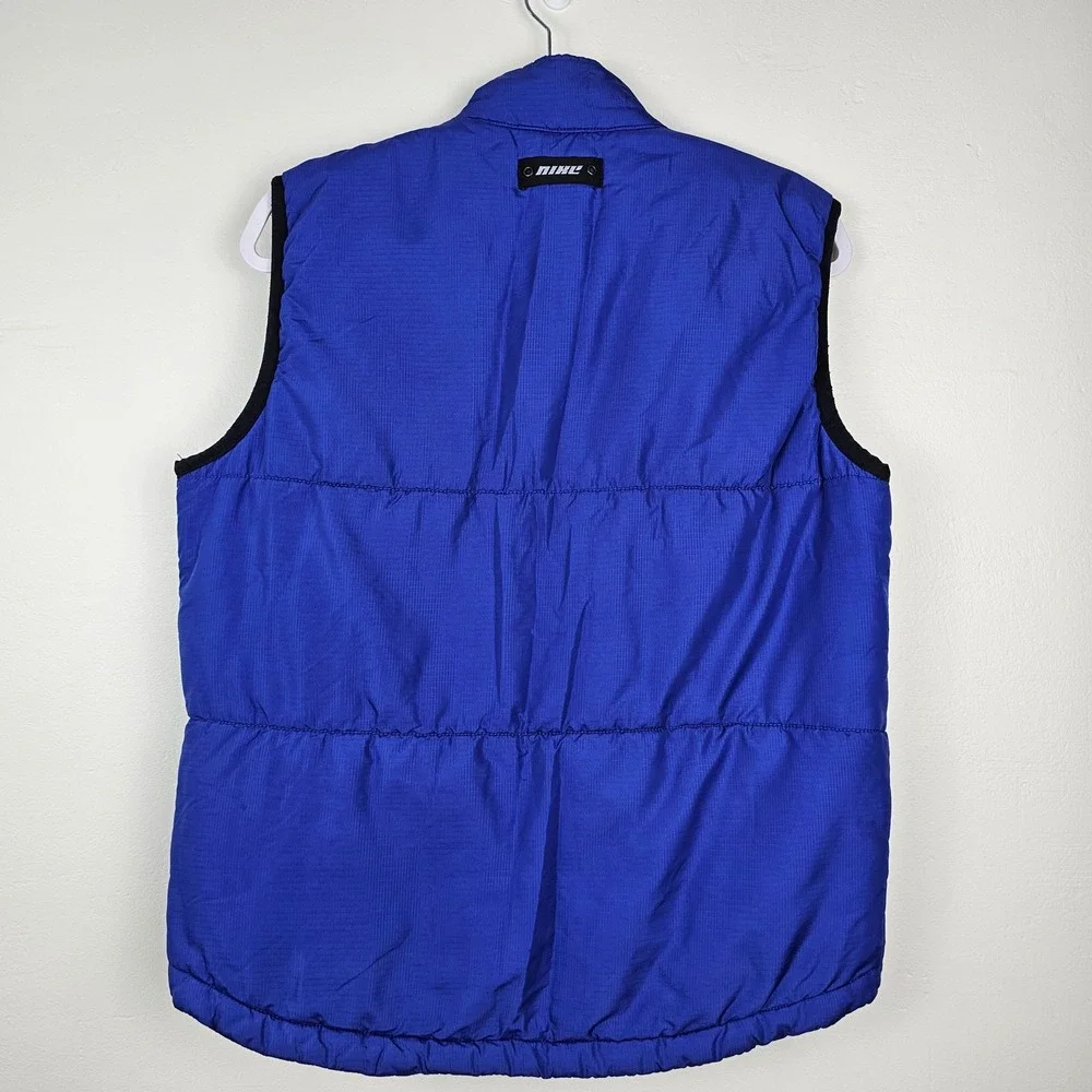 Nike Puffer Vest Kids L (14-16) Blue Grey Full Zip Sleeveless Padded Puffer